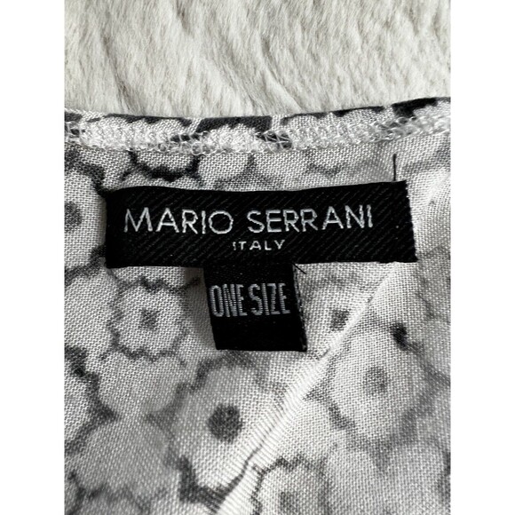 Mario Serrani Poncho Cape Topper Boho One Size Beach Coastal Black White - Picture 5 of 6